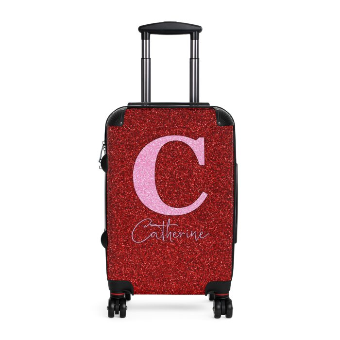 Custom Rainbow Glitter Suitcase - Your personalized travel companion, shining with a rainbow of colors.