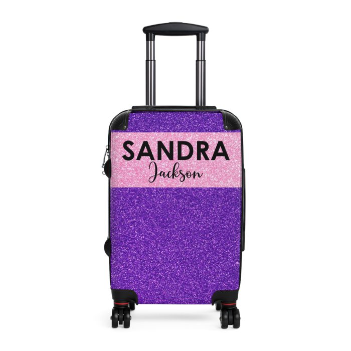 Custom Rainbow Glitter Suitcase - Your personalized travel companion, shining with a rainbow of colors.