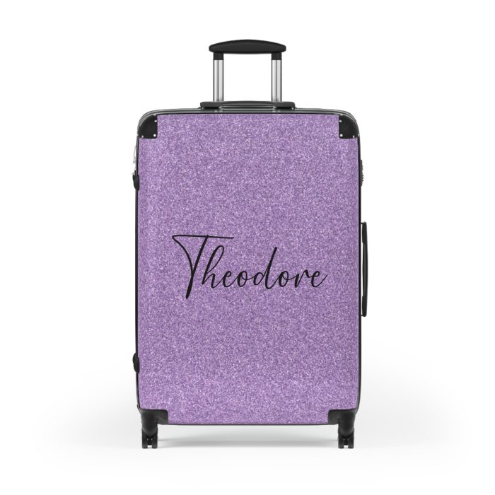 Custom Rainbow Glitter Suitcase - Your personalized travel companion, shining with a rainbow of colors.