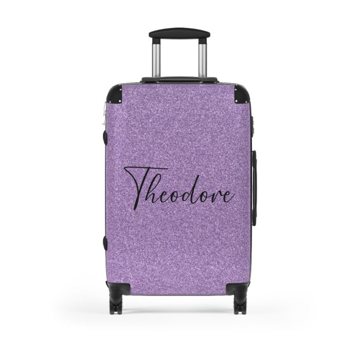 Custom Rainbow Glitter Suitcase - Your personalized travel companion, shining with a rainbow of colors.