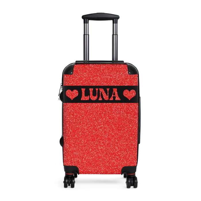 Custom Rainbow Glitter Suitcase - Your personalized travel companion, shining with a rainbow of colors.