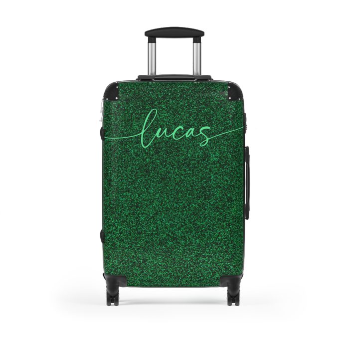 Custom Rainbow Glitter Suitcase - Your personalized travel companion, shining with a rainbow of colors.