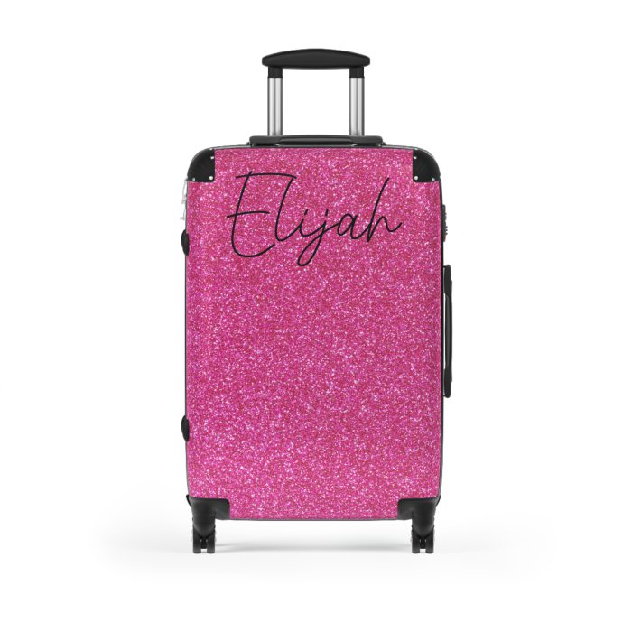 Custom Rainbow Glitter Suitcase - Your personalized travel companion, shining with a rainbow of colors.