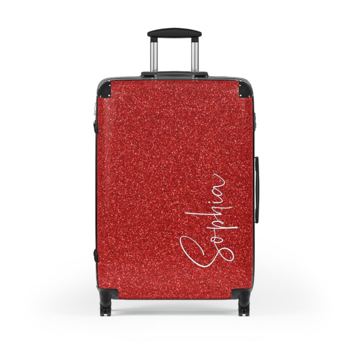 Custom Rainbow Glitter Suitcase - Your personalized travel companion, shining with a rainbow of colors.