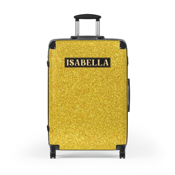 Custom Rainbow Glitter Suitcase - Your personalized travel companion, shining with a rainbow of colors.