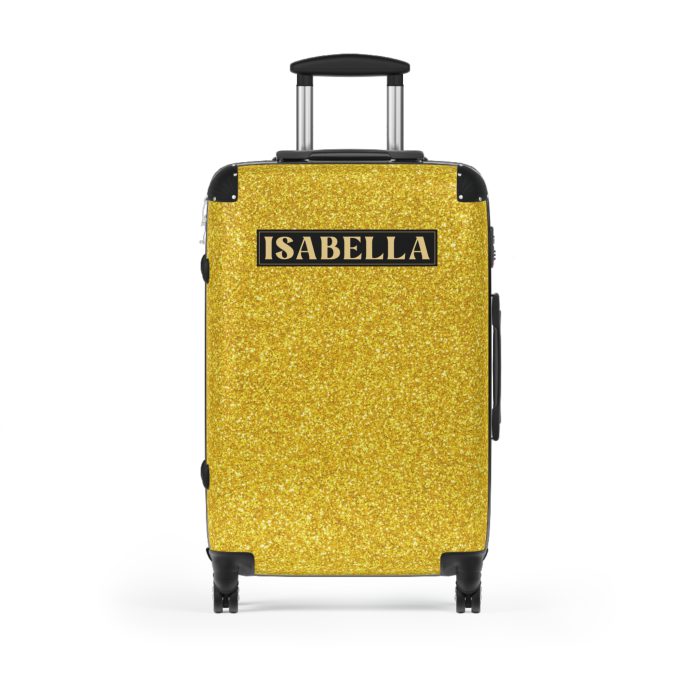 Custom Rainbow Glitter Suitcase - Your personalized travel companion, shining with a rainbow of colors.