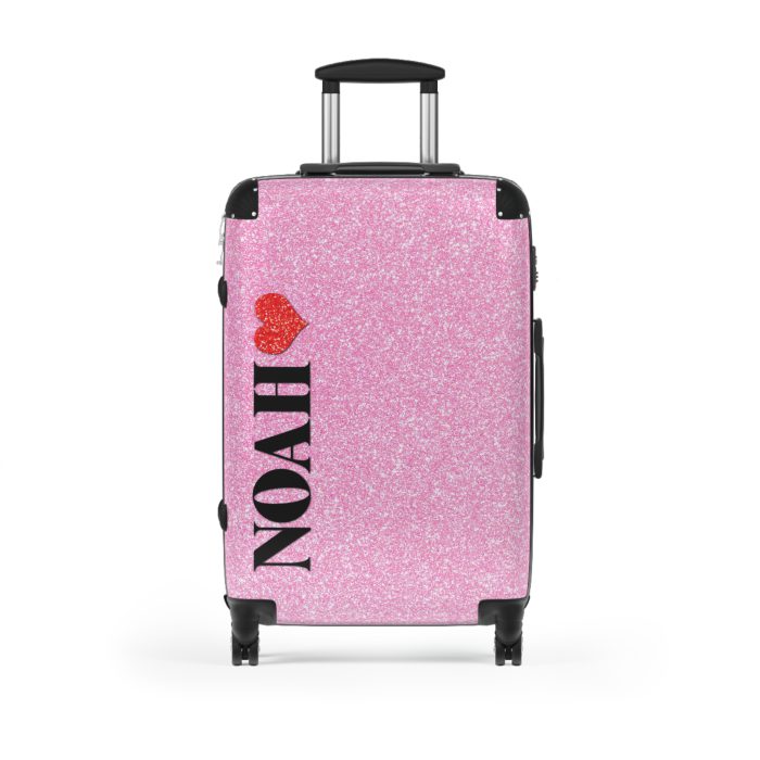 Custom Rainbow Glitter Suitcase - Your personalized travel companion, shining with a rainbow of colors.