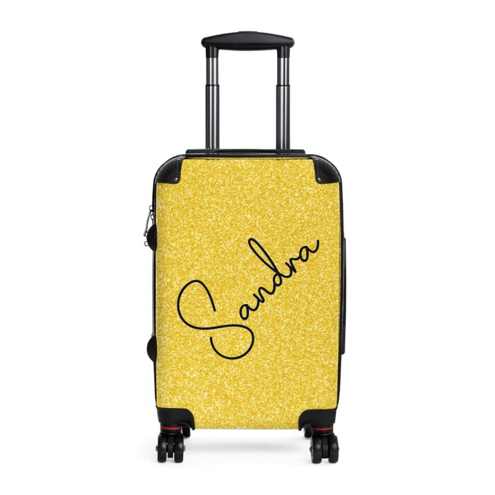 Custom Rainbow Glitter Suitcase - Your personalized travel companion, shining with a rainbow of colors.