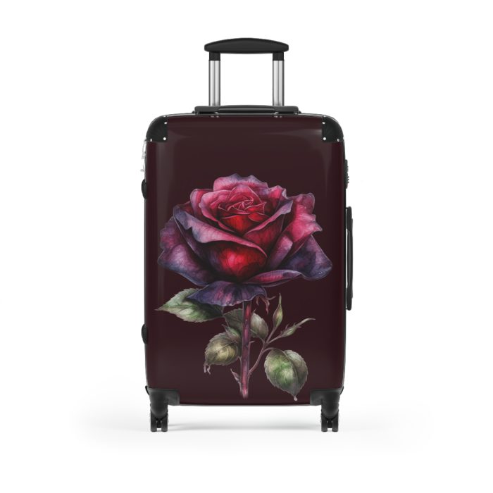 Romantic gothic rose suitcase, a stylish and enduring travel essential. Crafted with intricate rose designs, it's the perfect companion for those who seek elegance on the go.