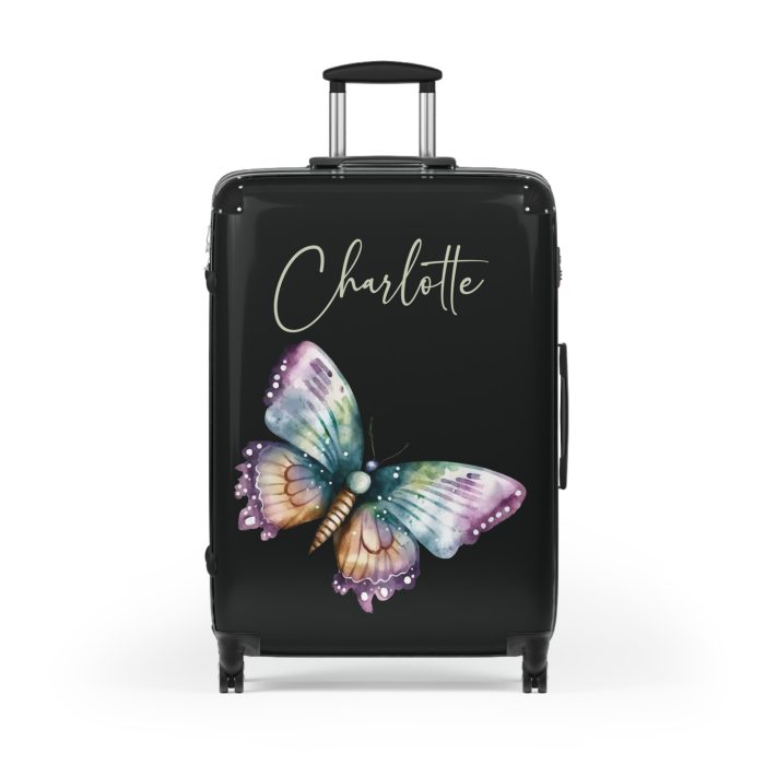 Custom Floral Butterfly Suitcase - A personalized travel companion with vibrant floral and butterfly design, expressing individuality in every journey.