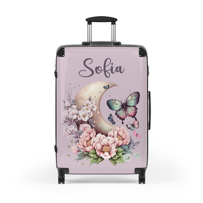 Custom Flower Butterfly Suitcase - A travel companion adorned with exquisite flowers and butterflies, expressing your love for nature.