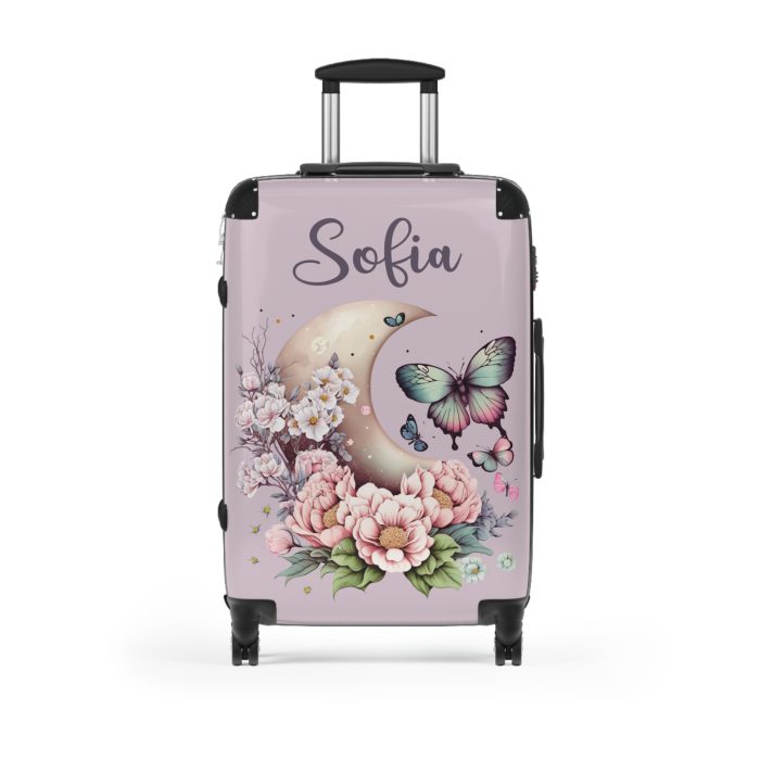 Custom Flower Butterfly Suitcase - A travel companion adorned with exquisite flowers and butterflies, expressing your love for nature.