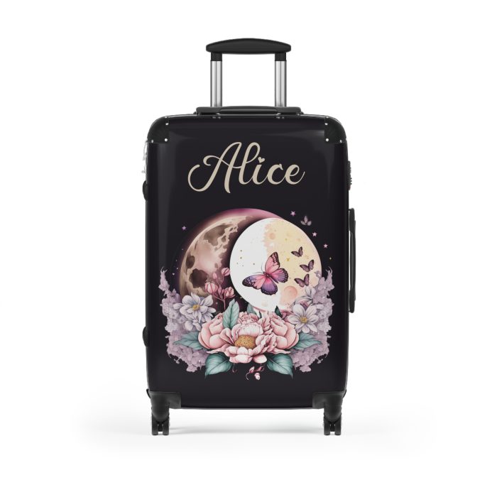 Custom Flower Butterfly Suitcase - A travel companion adorned with exquisite flowers and butterflies, expressing your love for nature.