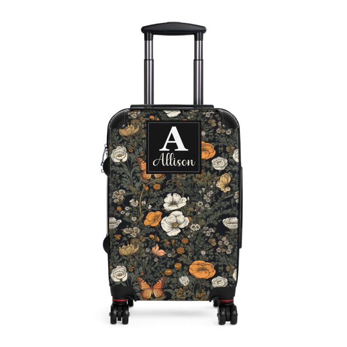 Custom Cottagecore Butterfly Suitcase - Crafted with care, this personalized luggage piece adorned with butterflies, reflects your unique travel spirit.