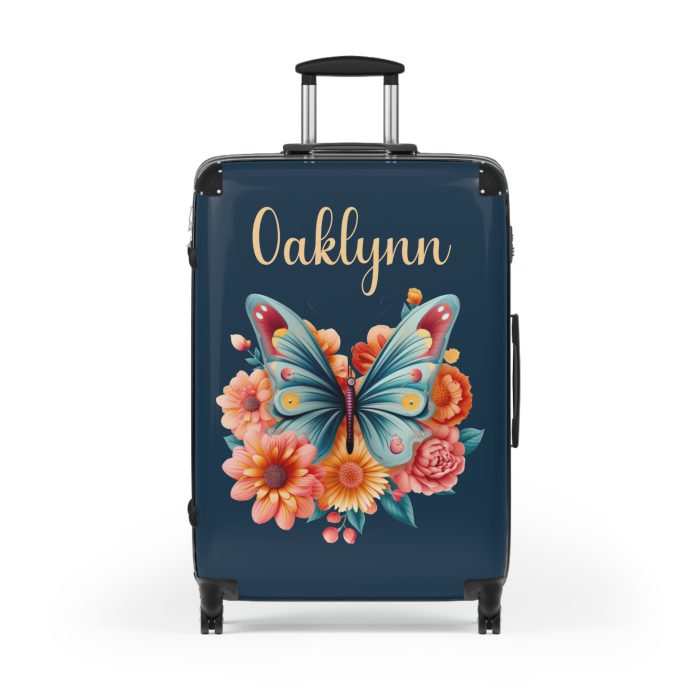 Custom Butterfly Suitcase - Personalized for a touch of elegance, expressing individuality with vibrant butterfly designs for your travel companion.