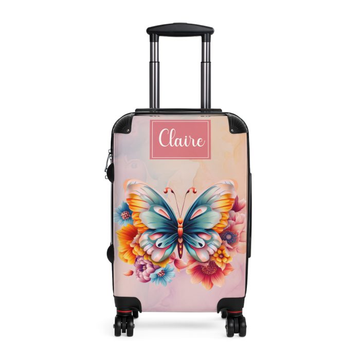 Custom Butterfly Suitcase - Personalized for a touch of elegance, expressing individuality with vibrant butterfly designs for your travel companion.