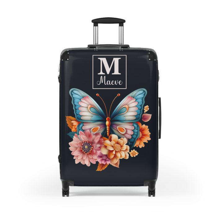 Custom Butterfly Suitcase - Personalized for a touch of elegance, expressing individuality with vibrant butterfly designs for your travel companion.