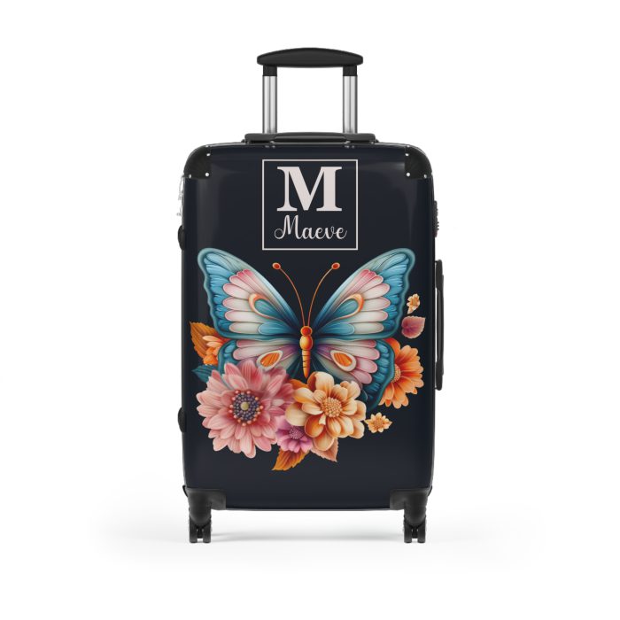 Custom Butterfly Suitcase - Personalized for a touch of elegance, expressing individuality with vibrant butterfly designs for your travel companion.