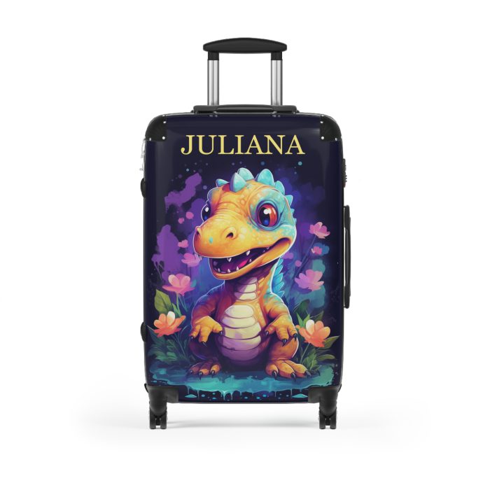 Custom Dinosaur Suitcase - A personalized luggage adorned with a unique dinosaur-themed design, perfect for travelers who want to embark on a prehistoric adventure in style.