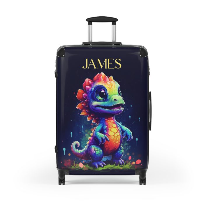 Custom Dinosaur Suitcase - A personalized luggage adorned with a unique dinosaur-themed design, perfect for travelers who want to embark on a prehistoric adventure in style.