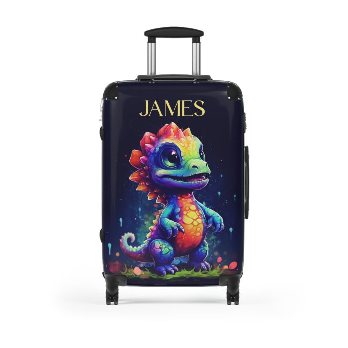 Custom Dinosaur Suitcase - A personalized luggage adorned with a unique dinosaur-themed design, perfect for travelers who want to embark on a prehistoric adventure in style.