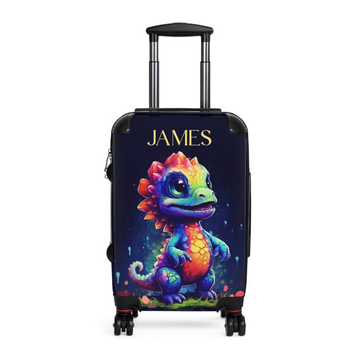 Custom Dinosaur Suitcase - A personalized luggage adorned with a unique dinosaur-themed design, perfect for travelers who want to embark on a prehistoric adventure in style.