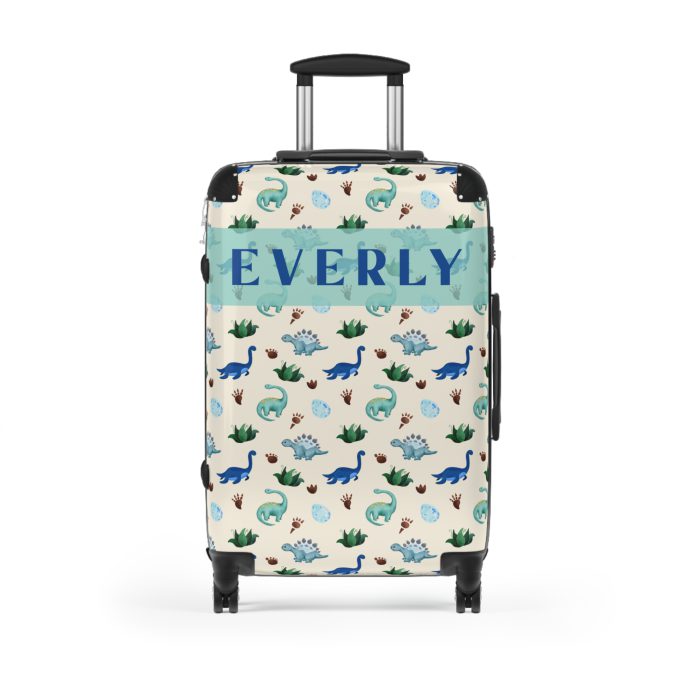 Dinosaur Custom Suitcase - Unleash your style with a personalized travel companion adorned with roaring dinosaurs.