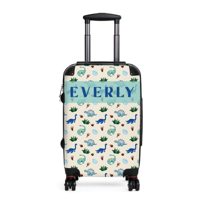 Dinosaur Custom Suitcase - Unleash your style with a personalized travel companion adorned with roaring dinosaurs.