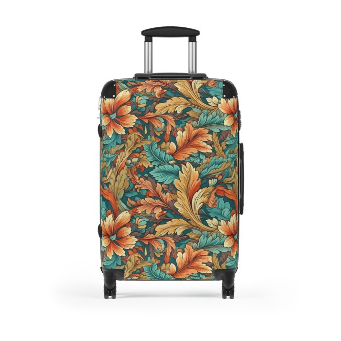 Boho Floral Suitcase - A stylish suitcase adorned with intricate floral patterns for travelers who love both fashion and function.