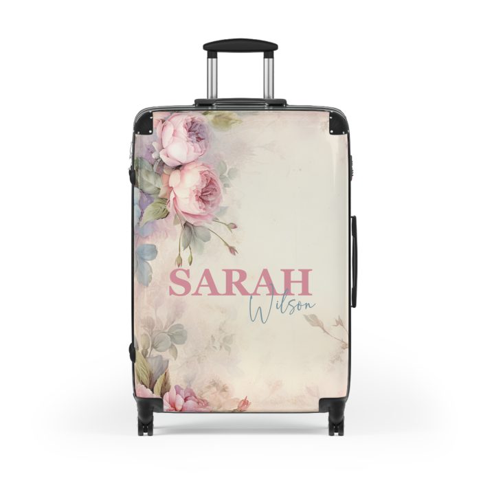 Custom Pastel Floral Suitcase - A unique way to express your travel style with personalized pastel florals.