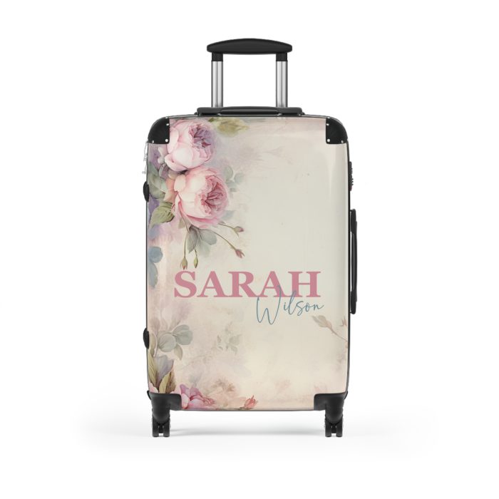 Custom Pastel Floral Suitcase - A unique way to express your travel style with personalized pastel florals.