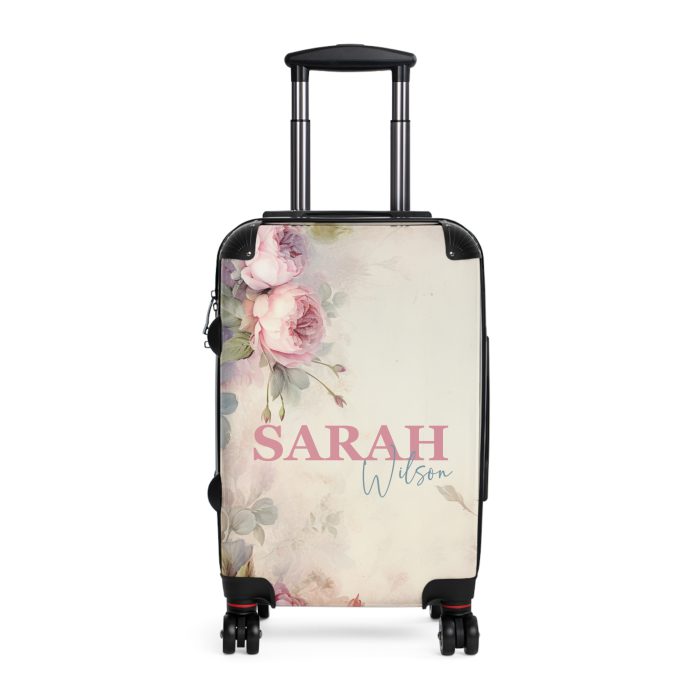 Custom Pastel Floral Suitcase - A unique way to express your travel style with personalized pastel florals.