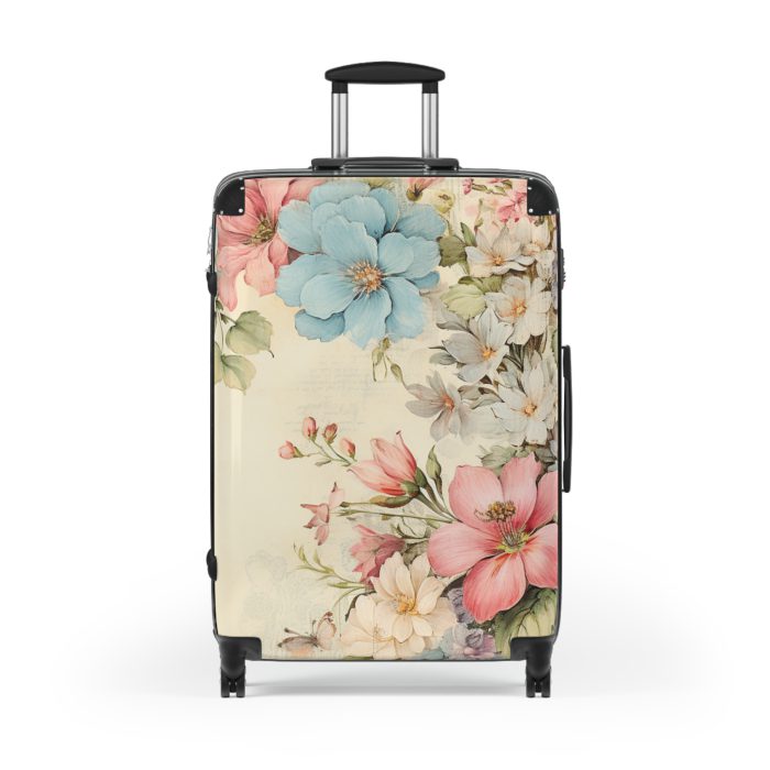 Pastel Floral Suitcase - Elevate your travel elegance with this distinctive luggage.