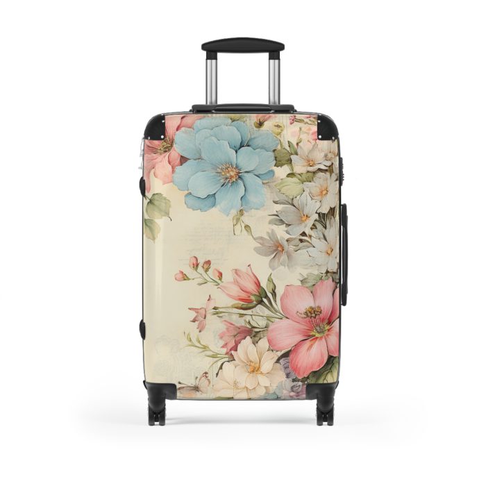 Pastel Floral Suitcase - Elevate your travel elegance with this distinctive luggage.