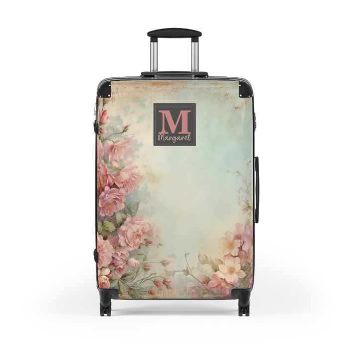 Custom Pastel Floral Suitcase - A unique way to express your travel style with personalized pastel florals.