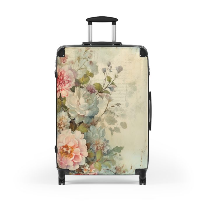 Pastel Floral Suitcase - Elevate your travel elegance with this distinctive luggage.