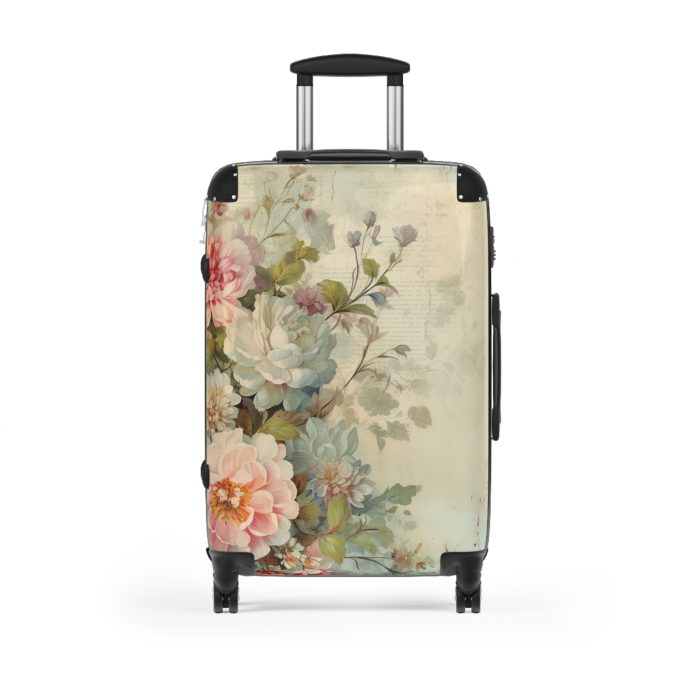 Pastel Floral Suitcase - Elevate your travel elegance with this distinctive luggage.