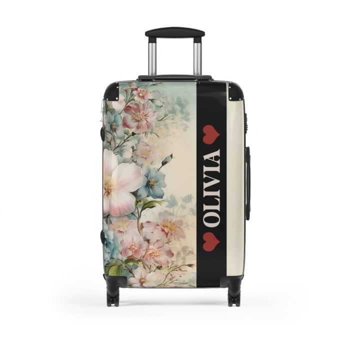 Custom Pastel Floral Suitcase - A unique way to express your travel style with personalized pastel florals.