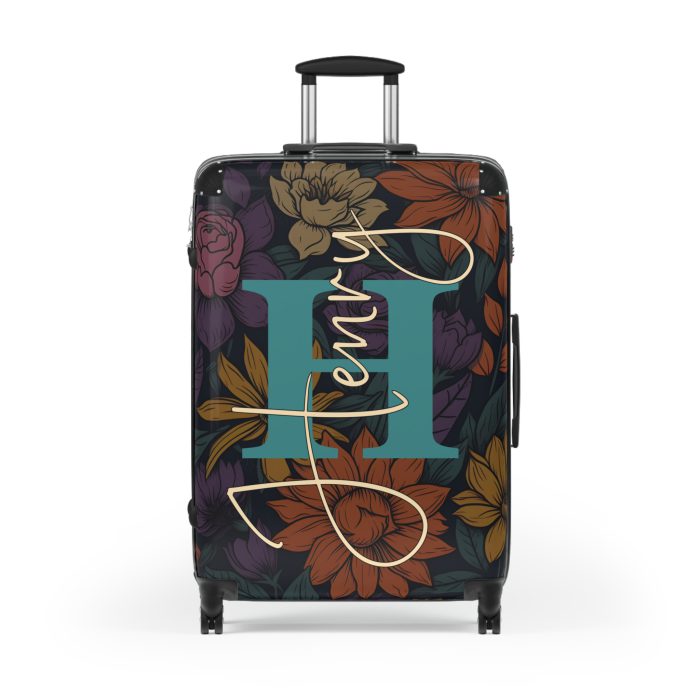 Custom Retro Floral Suitcase - Craft a personalized travel companion with unique retro floral designs reflecting your style and wanderlust.