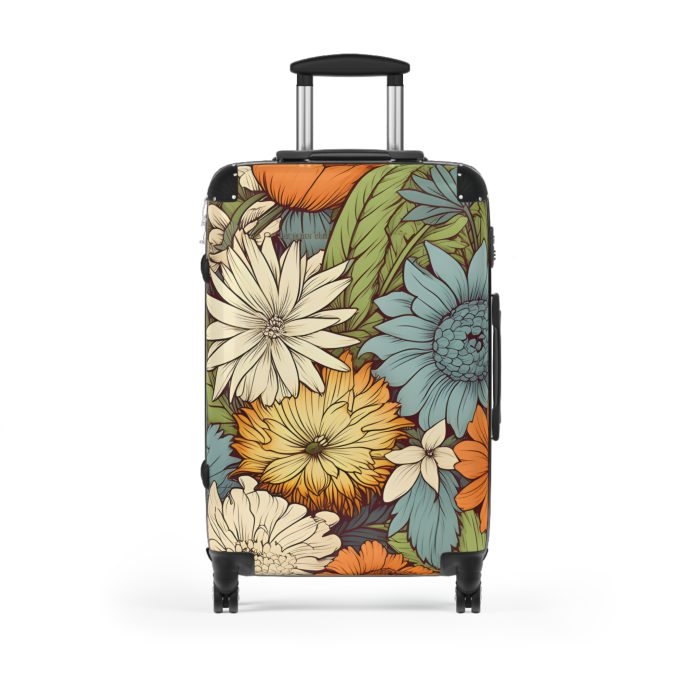 Retro Groovy Suitcase - A vibrant suitcase inspired by the retro era, a statement of free-spirited style and energy.