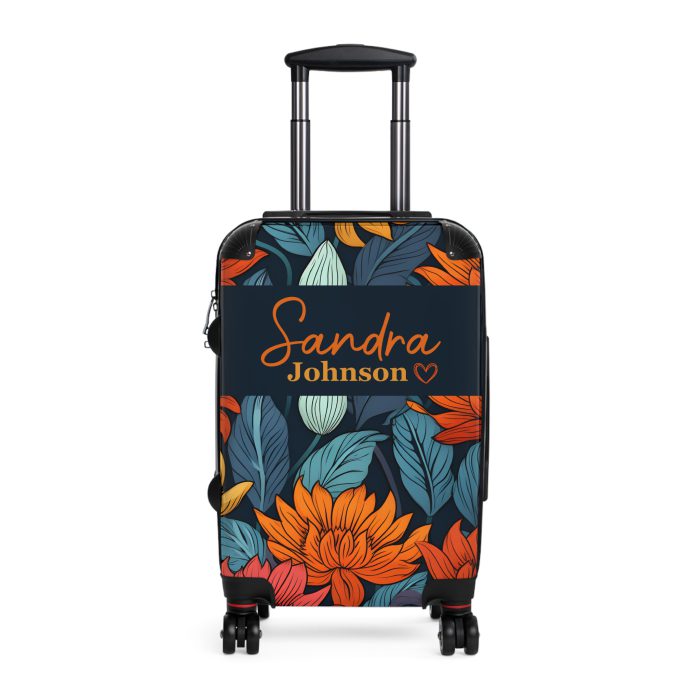 Custom Retro Floral Suitcase - Craft a personalized travel companion with unique retro floral designs reflecting your style and wanderlust.