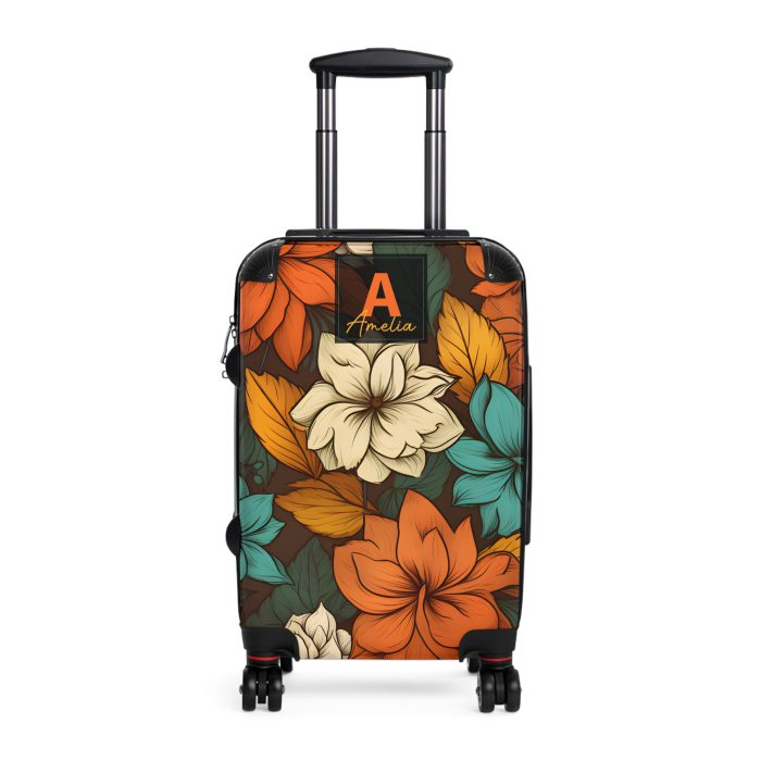 Custom Retro Floral Suitcase - Craft a personalized travel companion with unique retro floral designs reflecting your style and wanderlust.