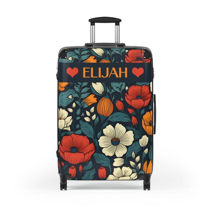 Custom Retro Floral Suitcase - Craft a personalized travel companion with unique retro floral designs reflecting your style and wanderlust.