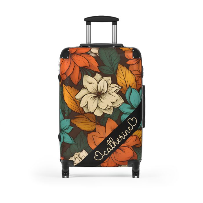 Custom Retro Floral Suitcase - Craft a personalized travel companion with unique retro floral designs reflecting your style and wanderlust.