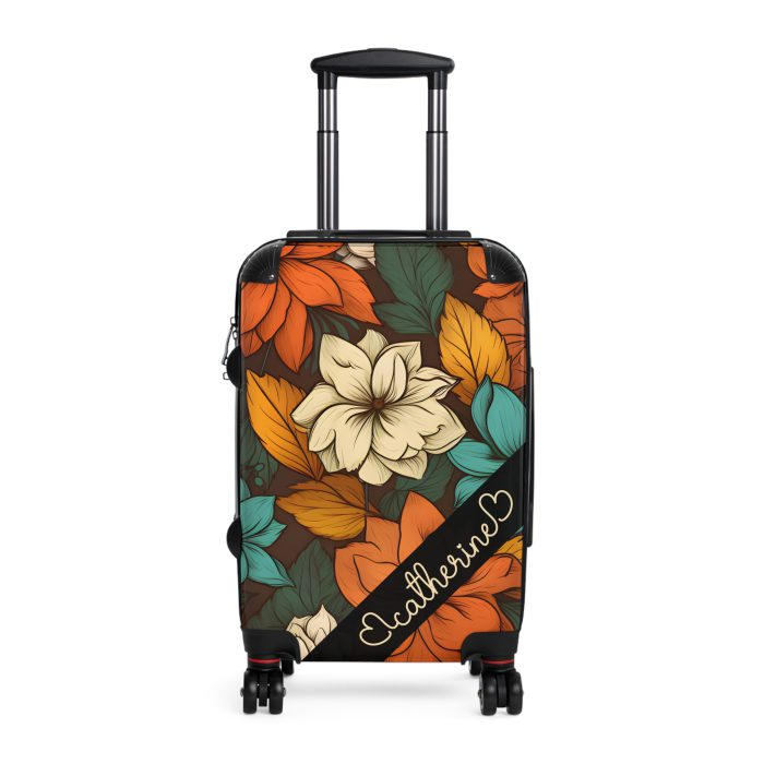 Custom Retro Floral Suitcase - Craft a personalized travel companion with unique retro floral designs reflecting your style and wanderlust.