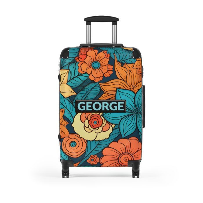 Custom Retro Floral Suitcase - Craft a personalized travel companion with unique retro floral designs reflecting your style and wanderlust.