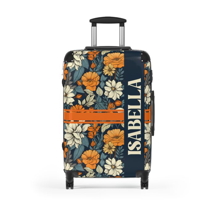 Custom Retro Floral Suitcase - Craft a personalized travel companion with unique retro floral designs reflecting your style and wanderlust.