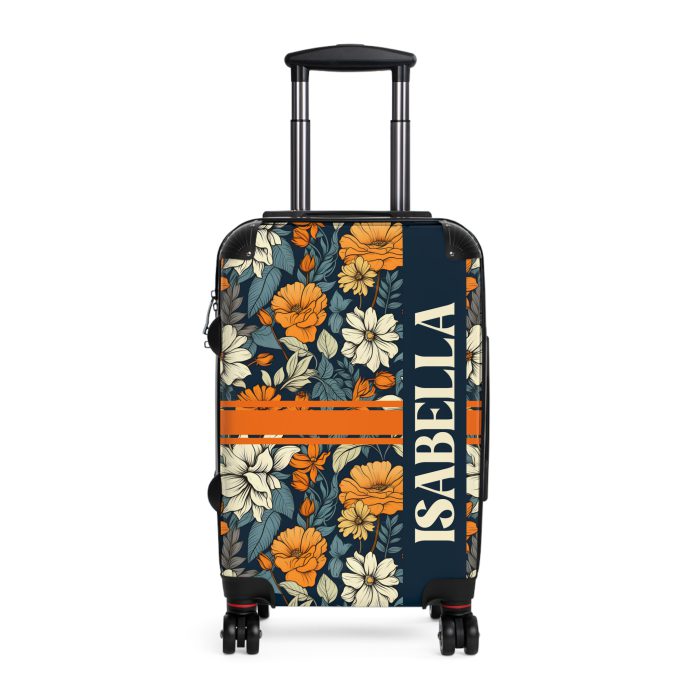 Custom Retro Floral Suitcase - Craft a personalized travel companion with unique retro floral designs reflecting your style and wanderlust.