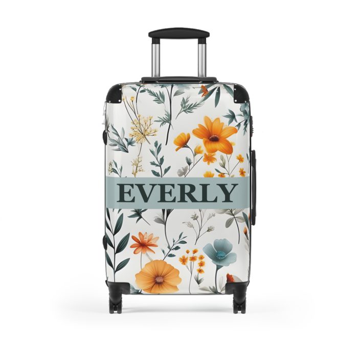 Custom Boho Floral Suitcase - Personalized travel elegance with unique Boho floral patterns.