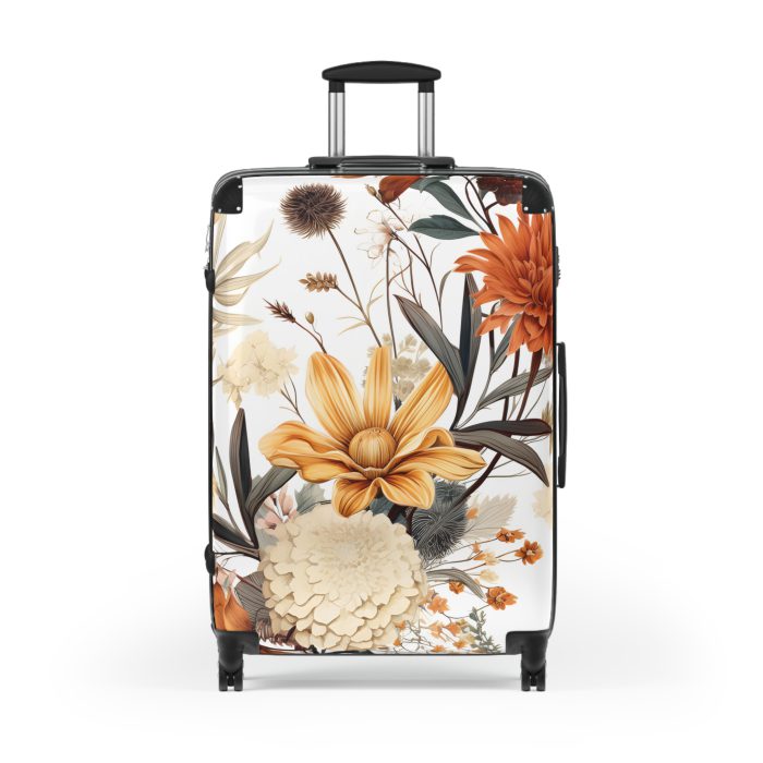 Boho Floral Suitcase - A stylish travel companion with vibrant bohemian floral design.